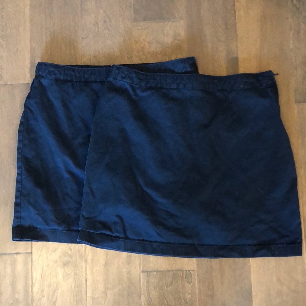 Land’s End Girl’s uniform skorts Navy Blue size 16 side zipper